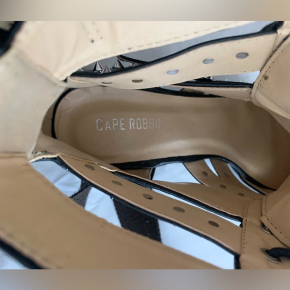 Black studded strappy heeled booties - Picture 8 of 8